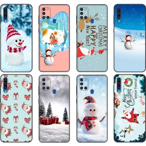 Black tpu Case For Samsung Galaxy A50 50S A30S A10 A01 A11 A21S A31 A41 A51 A71 M21 M30S S10 LITE Cover Cute Christmas