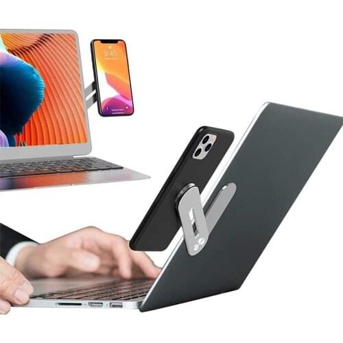 Laptop Phone Holder Adjustable Side Mount Clip Magnetic Computer Expansion Bracket Foldable Shrink Cellphone Stand