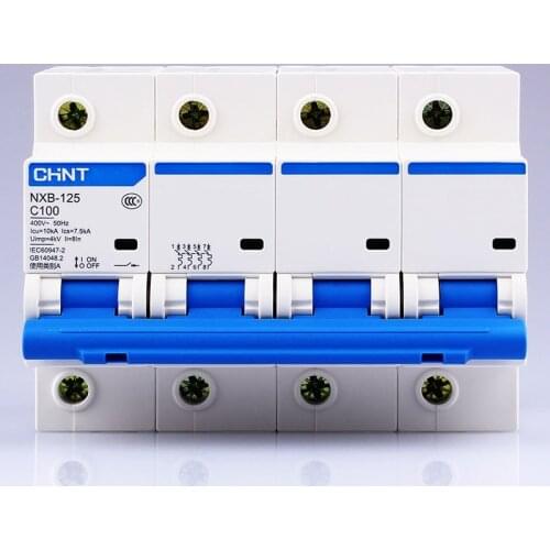 CHINT NXB-125 4P AC 230/400V Home power main switch 63 80 100 125A High current air switch DZ158 updated version
