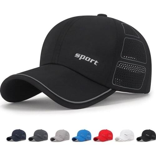 Summer Breathable Quick Drying Hat For Men Women Reflective Strip Cap Sun Sports Visor Hat Outdoor Tennis Hats Beach Baseball