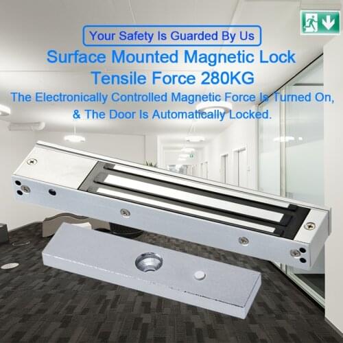 Eseye 280KG Electric Door Lock Magnetic Lock Access Control System 12V DC Door Lock Hold Force Single Door Electromagnet Cabinet