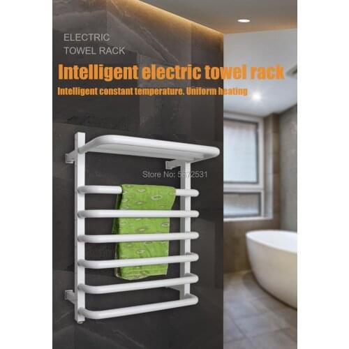 Electric bath towel warmer 304 stainless steel shower room heated towel warmer bathroom towel warmer rack color black and white