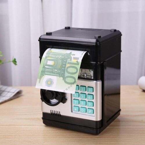 Electronic Piggy Bank ATM Password Coins Safe Box Money Box Automatic Deposit Machine Toy Banknote Birthday Gift for Children