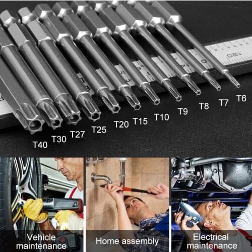 HOEN 11pcs/Set 75mm Hand Tools Screw Driver Screwdrivers Kit Magnetic S2 Steel Hex Torx Head Drill Screwdriver Set Bits
