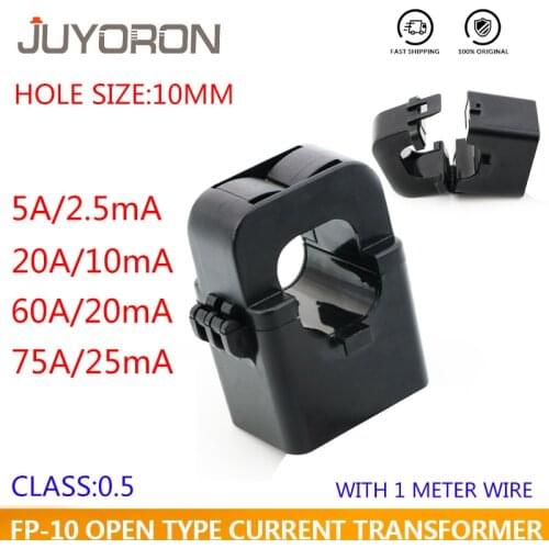 KCT-10 Current Transformer Split Core CT open type 5A/2.5mA 20A/10mA 60A/20mA 75A/25mA Black Transformer