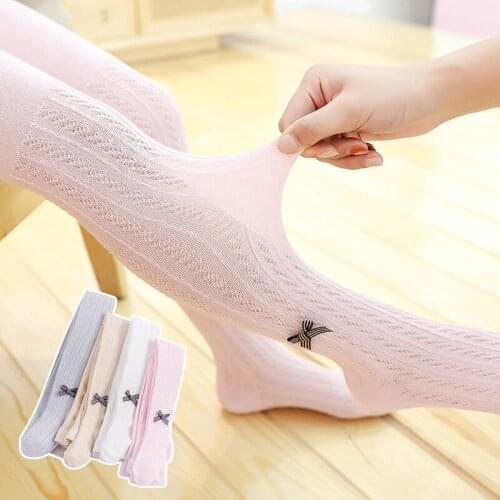 Summer Twist Romper Anti-mosquito Socks Childrens Mesh Pure Color Breathable Bowknot Plaid Leggings Cute Princess Outer Wear