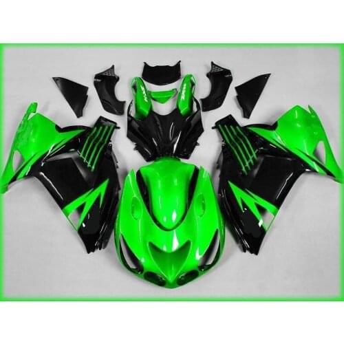 Injection mold Fairing kit for KAWASAKI Ninja ZX14R 06 07 08 11 ZX 14R 2006 2007 2011 ABS green black Fairings set+7gifts KT08