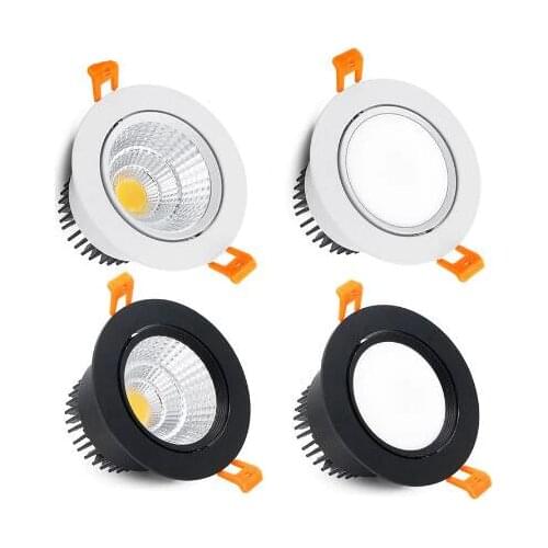 Round Dimmable Recessed LED Downlights 5W 7W 9W 12W 15W 18W COB LED Ceiling Lamp Spot Lights AC110-220V LED Lamp