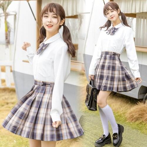 Bears skirt JK uniform genuine plaid skirt spot pleated skirt spring summer college student skirt