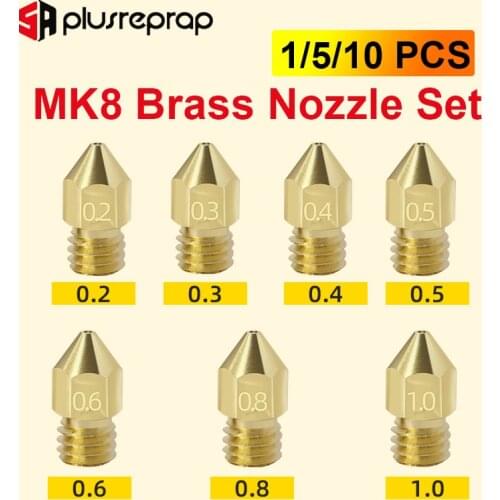 MK8 Nozzle Head Printer Extruder 0.2MM 0.3MM 0.4MM 0.5MM Nozzle Optional For For 1.75MM MK8 Makebot 3D Printer