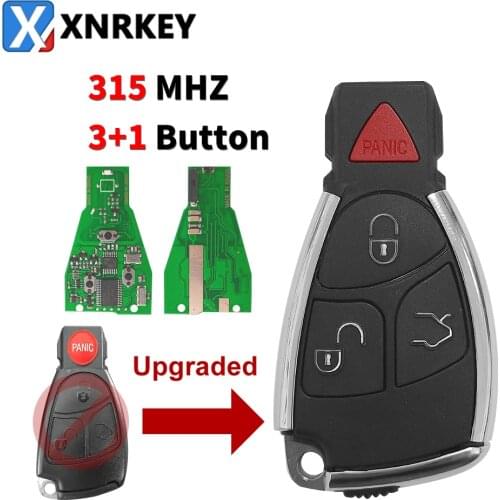 Modified 3+1 Buttons 315Mhz Remote Key Fob Case Cover For Mercedes Benz B C E ML S CLK CL Chrome Style