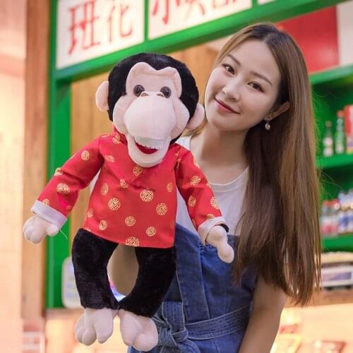 Cartoon Interactive Toys Plush Gorilla Abdominal Doll Animal Hand Puppet Soft Large Dolls Children Theater Language Performance