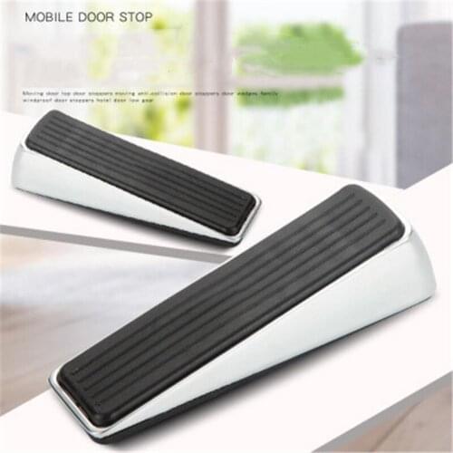 New 1pcs Nail-free Zinc Alloy Wedge Door Stop Stopper Holder Guard Baby Safety Protector Door Stopper Wedge Security Door Card