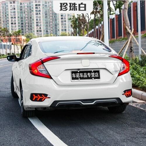 New ABS Plastic Unpainted Primer Color Rear Trunk Wing Spoiler Decoration For Honda Civic 10th Generation 4dr Sedan 2016 2017