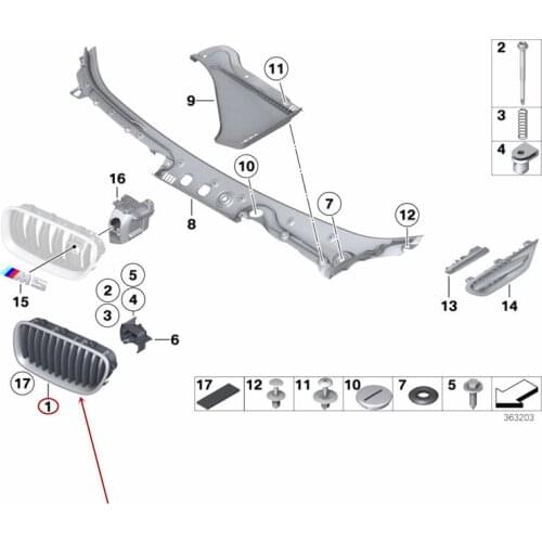 The front net of the car front bumper Front bar plating net Suitable for 5 Series F18 530b mw2009-2015 Front decorative grille