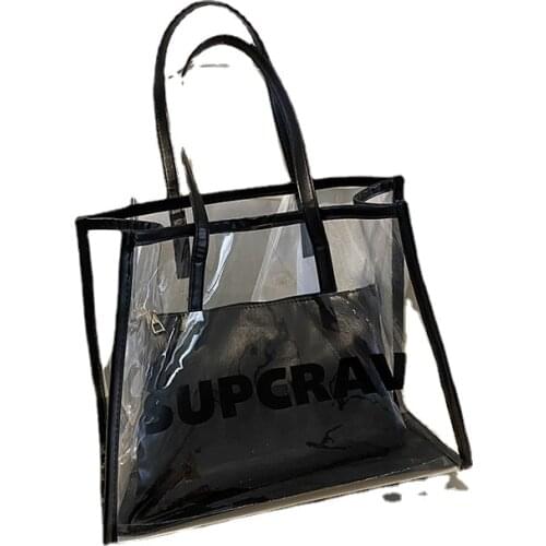 Transparent bag womens bag 2021 new fashion jelly bag large capacity fashion bag portable shoulder bag cross body bags