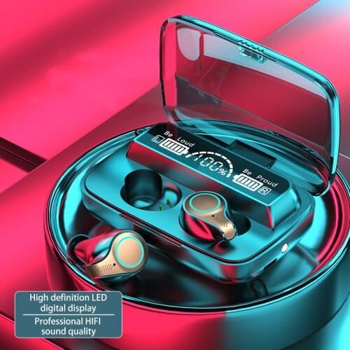 TWSearphone M18 Bluetooth 5.1 Earphones 5000mAh Wireless Headphone 9D Stereo Sports Waterproof Earbuds Headsets With Microphone