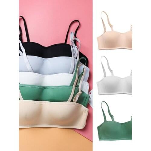 Women Seamless Invisible Underwear No Steel Ring Thin Section Gathered Bras Lady Push Up Strapless Adjustable Sexy Lingerie