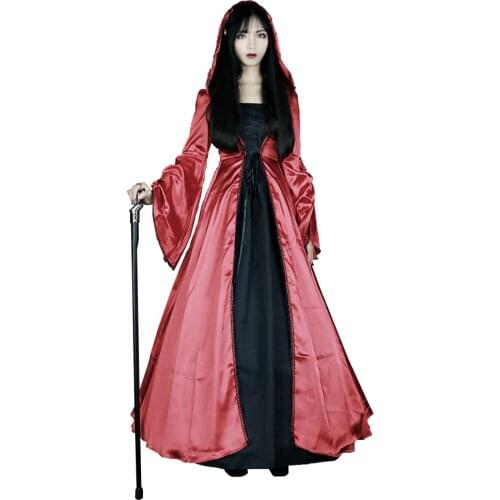 Lolita Victorian Womens Dress Vintage Court Costume Cosplay Party Ball Gown Gothic Gorgeous British Dresses with Hood