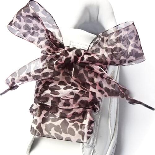 1 Pair Leopard Lace Shoelaces Shoes Decoration Lace Charms For Sneakers Women Fashion Shoe Accessories New Arrival 2021