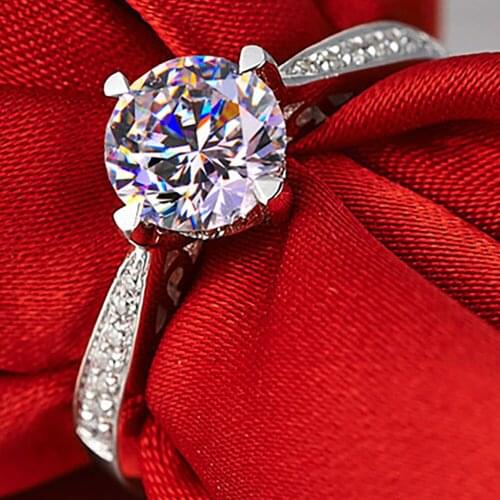 10K Au417 White Gold Women Ring Moissanite Diamonds 1 2 3 4 5 Carat Round Vintage Wedding Party Engagement Anniversary Ring