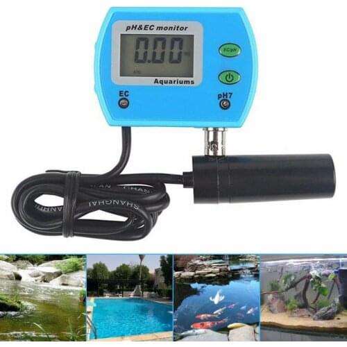 2 IN 1 Professional Water Quality Testing Tester Swimming Pool Monitor Meter pH / EC Testing US/EU