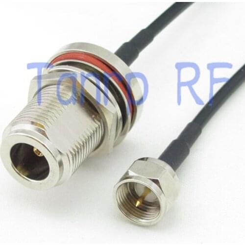 6in F male plug to N female with nut bulkhead RF connector adapter 15CM Pigtail coaxial jumper cable RG174 extension cord