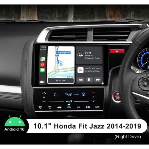 Car Radio Stereo Auto 10.1" 1Din Android 10 Multimidia Player Autoradio Head Unit Carplay Cassette For Honda Fit Jazz 2014-2019