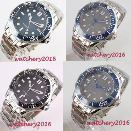 BLIGER Luxury 41mm Stainless Miyota Mechanical Sapphire Glass Date 2019 Top Brand Fashion Automatic Movement mens Wristwatch