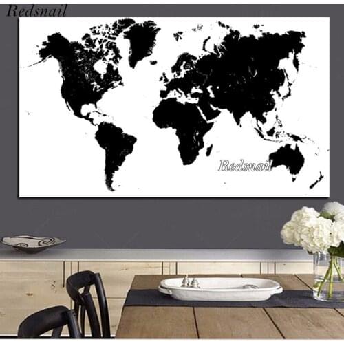 Large 3d Diy diamond painting Abstract Black and White World Map Full mosaic Art squareDrill round diamond embroidery EE237