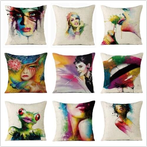 Colorful Printed Pillowcase Decor Beautiful Sexy Girl Pillow Case for Sofa Home Car 45x45