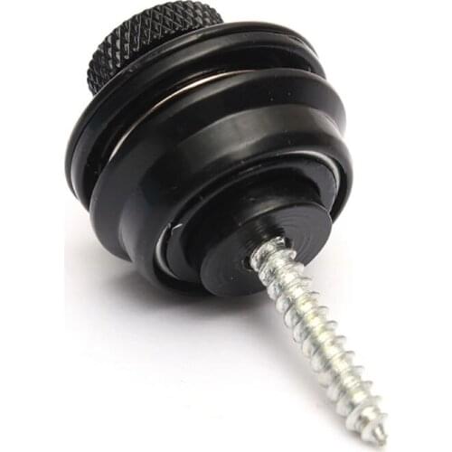 2019 Black Guitar Strap Lock Chrome Plated Straplock Button for All Acoustic Electric Bass Guitar Strap Easy Fix & Remove Screw