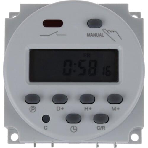 Digital LCD programmable timer switch 16A AC 220-240 White CNIM Hot