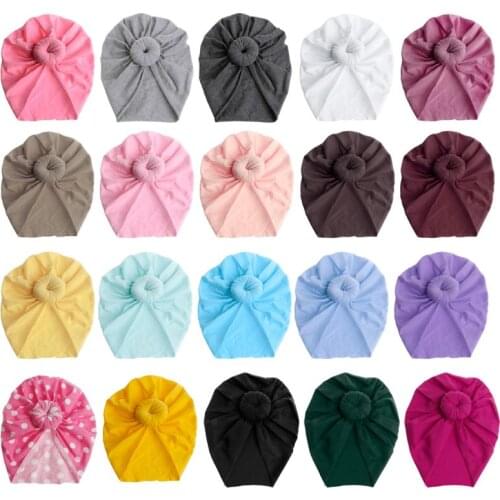 Baby Turban Top Knot Hat Toddler Kids Boy Girl India Beanie Hat Lovely Soft Newborn Headwear Photography Props Accessories