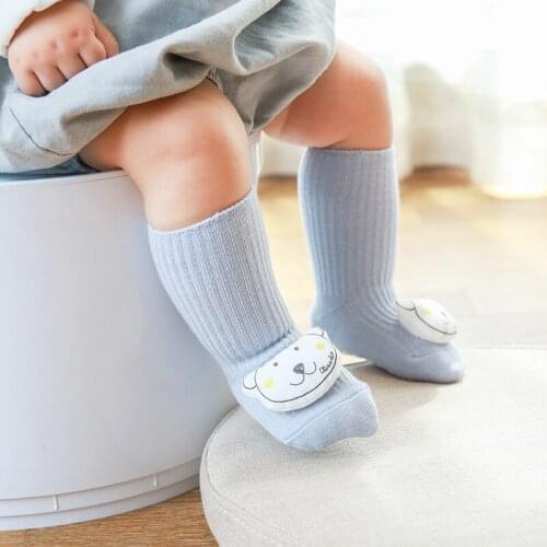 0-3years Baby Socks Cartoon Anti Slip Floor Socks Infant Toddler Newborn Socks Little Girls Baby Boys Kneed High Socks KF383