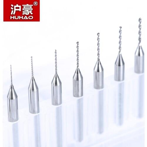 HUHAO 10PCS/lot Shank 3.175m Carbide PCB Mini Drill Bit 0.25mm-1.15mm CNC Tungsten Steel For Print Circuit Board Drill Bit Kits