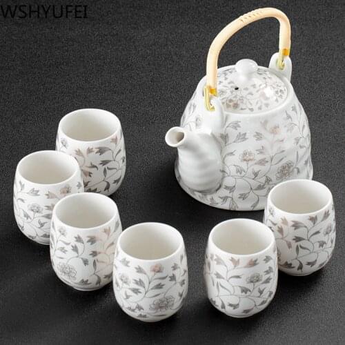 7 pcs Jingdezhen Exquisite ceramic Tea set Handmade kettles tea cups porcelain teapot chinese teaware drinkware tea ceremony set