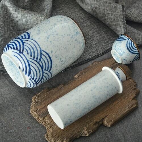 Ceramic Hip Flask Japanese Sake Bottle Flagon Liquor Bottle Vintage Wine Bottle Butelki Na Alkohol Household Drinkware ED50JH