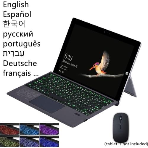 Keyboard for Microsoft Surface Pro 3/4/5/6/7 Touchpad Keyboard Tablet Funda for Surface Pro 7 Korean Spanish Russian Keyboard