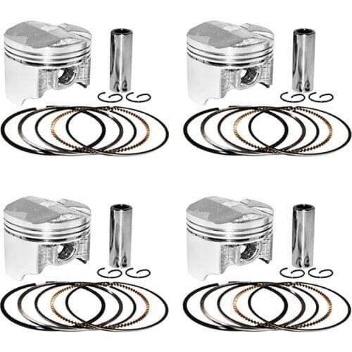 4Sets Motorcycle Piston & Rings Kit For HONDA VFR400 VFR 21 24 30 NC30 RVF35 NC35 VFR 400 VFR 21 24 30 NC30 RVF 35 NC35