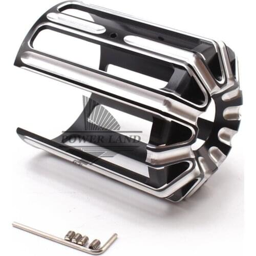 Motorcycle Oil Filter Cover Aluminum Styling With Black Machine Oil Grid For Harley Touring Softail Dyna CVO Fatboy