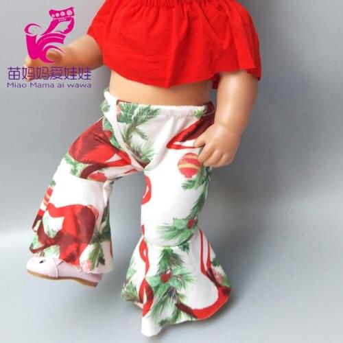 43cm born baby doll clothes one shoulder Flares pants boot cut long trousers for 18inch girl doll fashion clothes