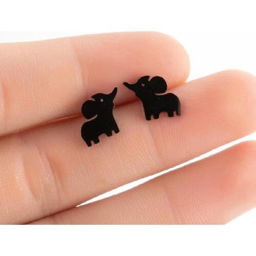 Cute Baby Elephant Stud Earrings For Girl Kids Stainless Steel Jewelry Animal Tiny Small Stud oorbellen Jewelry Drop Shipping