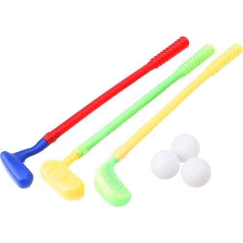 Fashion Simple Sturdy Mini Golf Sports Game 3 Clubs+3 Ball Golf Club Toys Outdoor Toy Kids