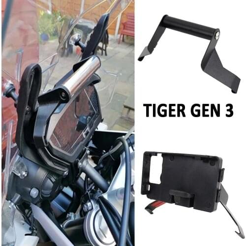 NEW BLACK Motorcycle Accessories GPS Phone Mount Bracket Stand Holder Fit For Tiger Gen 3 TG3