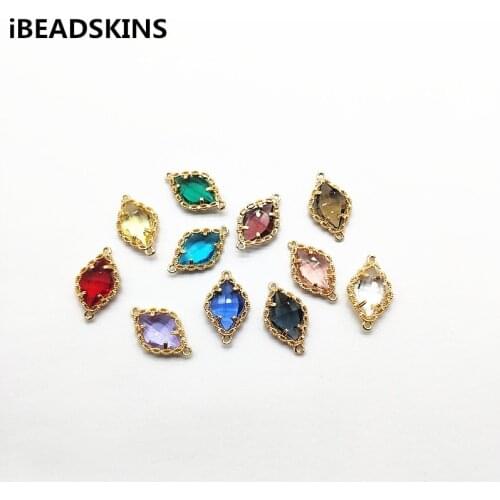 New arrival! 21x13mm 50pcs Glass/ Copper Oval shape Connectors for Earrings Making Earrings parts hand Made Jewelry DIY