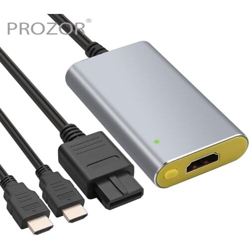 Prozor For N64/SNES/SFC/NGC to HDMI-compatible Adapter Supports 2X Line-Doubling Simple Plug & Play and No Need Power Supply