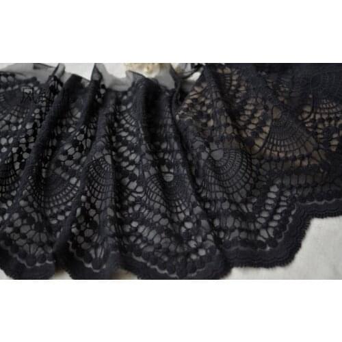 1 Meter 25cm Width Mesh Satin Flower Embroidery Lace Fabric for Dress Skirt Wedding Party Gauze Patchwork Sewing Material