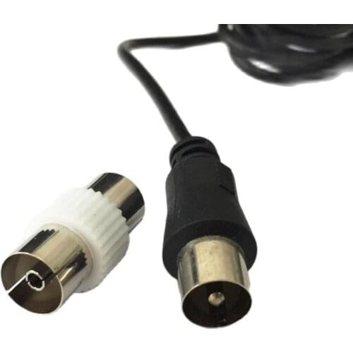 Large sucker folding stick household antenna 5m cale + IEC male to female/F adapter CD FM radio aerial