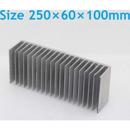 Special Heat Sink for Large Power Amplifier Chssis Pure Aluminum Radiator Aluminum Alloy Heat Sink Size 250×60×100mm DIY